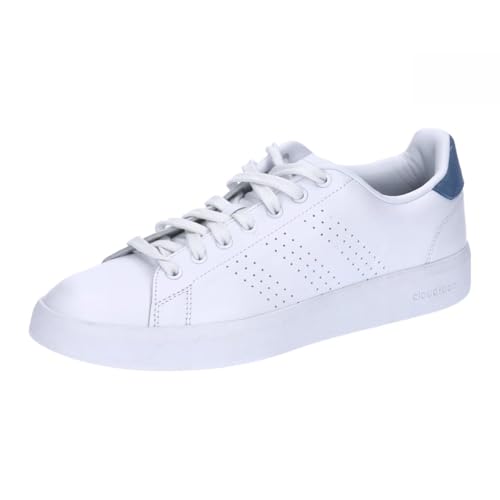 adidas Herren Advantage Premium Leather Shoes Schuhe, FTWR White FTWR White Crew Blue, 44 2/3 EU