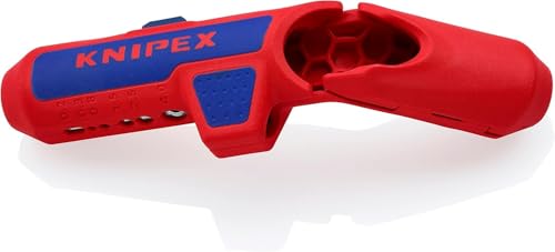 Universal-Abmantelungswerkzeug für Rechtshänder，Gelten Knipex ErgoStrip,Blau/Rot, 13,5 cm, 74 g