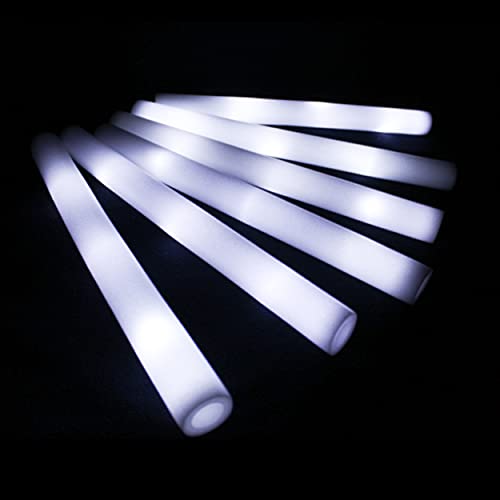 KUMUNDO -LED-Sticks, LED-Sticks für Hochzeiten, Leuchtstäbe, Leuchtstäbe für Partys – Länge 48 cm – Leuchtschaumstäbe mit LED (15 Stück) (Weiß)