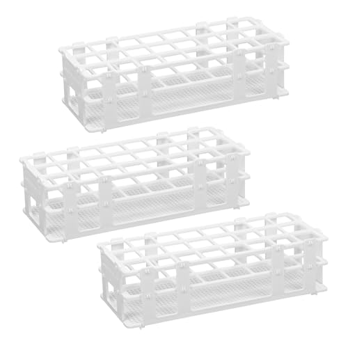 Röhrchenständer,Reagenzglas Rack,3 Stück Kunststoff Labor-Reagenzglasgestell für Röhrchen,abnehmbare Zentrifugenröhrchenständer für Labor,Gewerbe,Wissenschaft,Industrie (25 mm 24 Löcher)