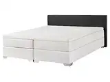 Beliani Elegantes Boxspringbett mit Kopfteil schwarz/weiß Kunstleder 160x200 cm