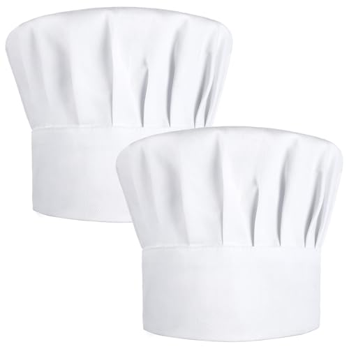 Qianyu 2 Stück Kochmütze Unisex Professionelle Kochmütze Verstellbar Kochhut Cosplay Partyzubehör für Damen Herren Ostern Karneval Weihnachten Schule Familie Küche Esszimmer