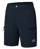 donhobo Damen Kurze Hose Wandern Cargo Shorts Quick Dry Leichte Sommer Outdoor Sportshorts mit Reißverschlusstaschen für Reisen, Golf, Camping (Navy, M)