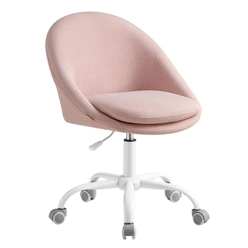 SONGMICS Homeoffice Stuhl, Drehstuhl, Schreibtischstuhl, Schaumstoffpolsterung, höhenverstellbar, für Arbeitszimmer, Schlafzimmer, rosa OBG020P01