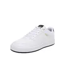 PUMA Herren Court Classic Sneaker, Weiß Schwarz Gold, 46 EU