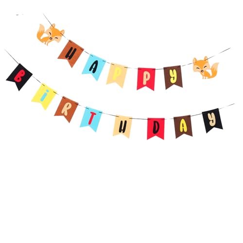 HEALSOPTHY 1 Stück Geburtstagsbanner aus Vliesstoff Kreative Deko für Kindergeburtstag Wimpelkette für Partybedarf Langlebig und Bruchsicher Verschiedene Feierlocations
