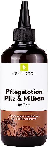 GREENDOOR Pflegelotion Pilz und Milbe für Tiere 250ml, Breitbandspektrum bei Pilzbefall und Parasitenbefall