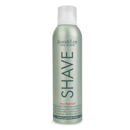 Jean & Len Rasiergel Aloe Vera & Vitamin E, für eine besonders schonende & gründliche Rasur, schützt vor Irritationen & Reizungen, Rasiergel für Damen, ohne Parabene & Silikone, vegan, 200 ml