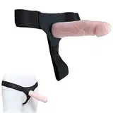 BDSMJOY Umschnall Dildo hohl, Strap-On Dildo, Penismanschetten, einstellbar Tanga mit ein hohl Dildo, Penis Enlarger Extender für Männer, Rollenspiele Penisnachbildung Masturbator (hohl Ø 32 mm)