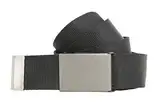 shenky Stoffgürtel | 4cm Breite | Stoff Gürtel mit Gürtelschnalle | Herrengürtel | Canvas | Damen | Schnalle | Damengürtel | kombinierbar | Textilgürtel | 160cm | Schwarz matt