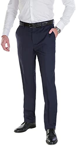 NGB Herren Anzughose Hose mit Bügelfalte - Regular Fit - Navyblau 54