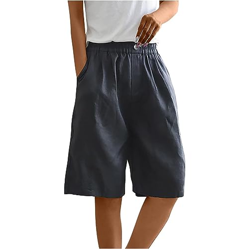 Modische Damenhose 2024, lockere Passform, bequem, hohe Taille, schmal, lässig, Sport, weites Bein, Heim-Shorts, Damenhosen, Schwarz , XL