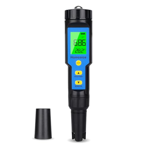 Homcoice PH Messgerät 4 in 1 TDS EC Temperatur, pH Wert Tester IP67 wasserdicht Pool pH Meter 0,01 hochpräziser digitaler Wassertester Trinkwasser mit ATC-Funktion