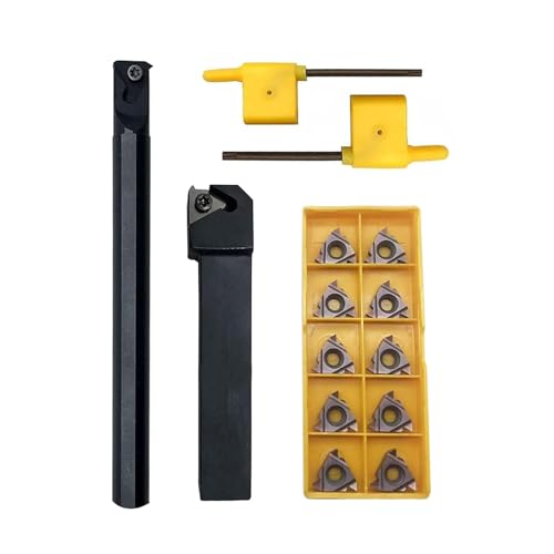 Hunricho1/2" SNL0013M16 Innengewinde Bohrstange 5/8" SER1616H16 Drehgewinde Gewindehalter mit 10pcs 16ER AG60 Hartmetalleinsätze Außenhartmetall Gewindeeinsätze