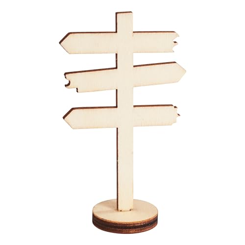 HobbyFun Miniatur Wegweiser Holz 4,5x8cm Landschaft Puppenhaus Zubehör Deko DIY Weg Natur