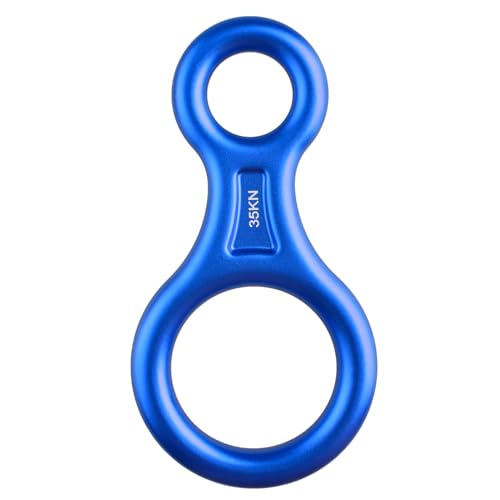 TRIWONDER 35kN Abseilachter, Abseilgerät Klettern 8 Descender für Seildurchmesser 8-13 mm (Blau)