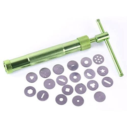 Ton-Extruder, Mixer-Pressen, Extruder, Kuchen-Fondant-Dekorationswerkzeug-Set mit 20 Spitzen, Edelstahl-Ton-Extruder, Zuckerpaste