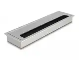 Delock Kabeldurchführung für Tischeinbau mit Bürste 280 x 80 x 28 mm Silber