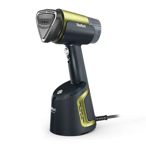 Tefal Aero Steam Dampfglätter, Keramik-Bügelsohle, 20 g/Min. Dampfleistung, 100 ml abnehmbarer Wassertank, Geräuschpegel von 84 dB(A), 3 Modi, 1400 Watt, Blau/Grün, DT9810F0