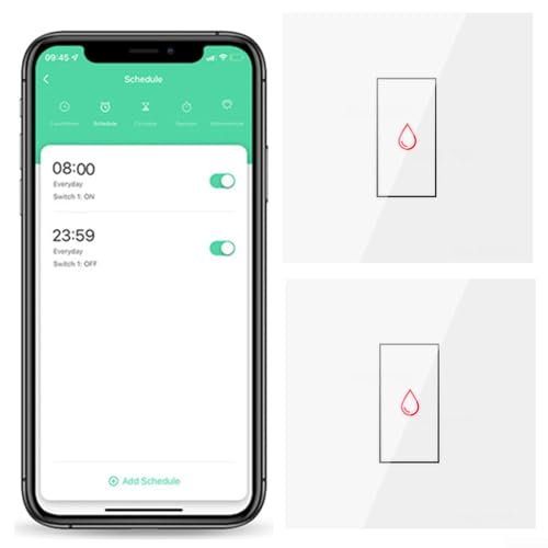 URPIZY Smart Heater Timer Switch, 20A WIFI Smart Water Heater Timer Switch, Smart Wall Touch Boiler Switch, Smart Life, Light Timer Switch, Power Monitor (weiß (2PCS)), 2371596629