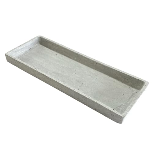 dio only for you Dekotablett, Dekoschale Betonoptik 27x10x2cm GRAU. Polyresin, Schmuckschale, moderne Schale, Steinoptik, Wohnaccessoire