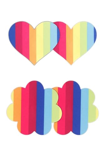 NS Novelties Pretty Pasties Pride Heart And Flower Multicolor 2 Pair One Size