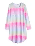 Arshiner Mädchen Nachthemd Langarm Kinder Nachtkleid mit Niedlichen Prints Schlafanzug Kleid Nightdress für Mädchen 11-12 Jahre