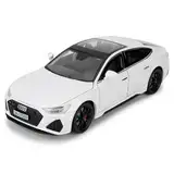 imtfzct 1/24 Audi Supercar RS7 Black Warrior Modellauto, Sound- und Licht-Spielzeugauto mit Pullback-Funktion, Sammlermodell aus legiertem Stahl, Geschenk für Kinder(weiß)