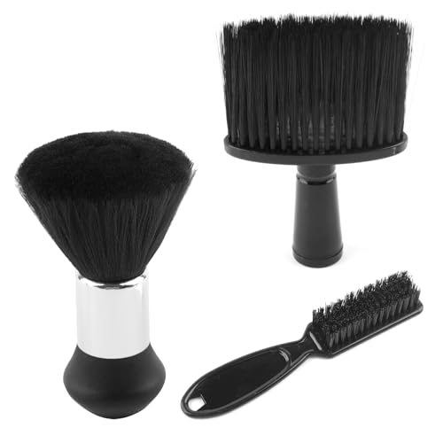 3 Stück Friseurbürste, Nackenpinsel Set, Friseur Bürste, Friseur Pinsel, Haarpinsel Barbierbürst, Soft Friseur Haarpinsel, Barber-Zubehör, für Friseursalon Haarreinigung, Staubentfernung usw.