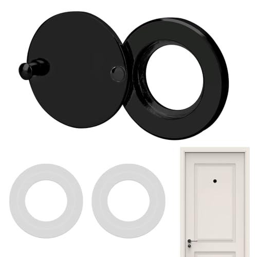 Türspion Abdeckung,Türspione,Gucklochabdeckung,Türlochabdeckung,Türspion Mit Abdeckung,Gucklochschutz Für Hotel Zuhause,Türspion Ohne Bohren,Tür Spion,Ring Türspion Für Hotel Zuhause (Schwarz)