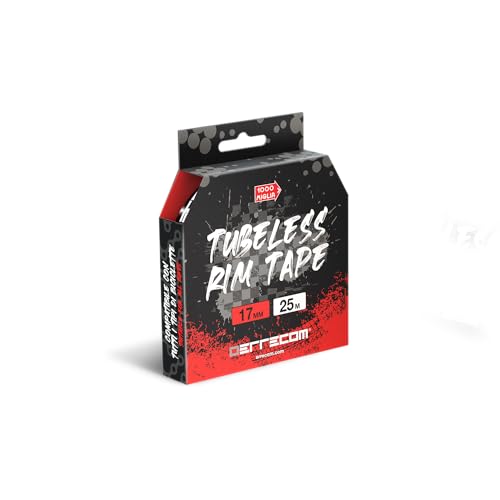 Errecom 1000 Miglia Tubeless Rim Tape 25 Meter x 17 mm, Dichtungsband für die Umwandlung von Fahrradfelgen mit Schlauchreifen in schlauchlose Reifen, extrem stark, enthält 10 Klebesiegel