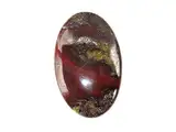 Drachenblutjaspis, Cabochon, ovale Form, 38 x 24 x 6 mm, 53 Karat natürlicher Drachenblut-Jaspis, 38 x 24 x 6 mm, Edelstein, Drachenblutjaspis