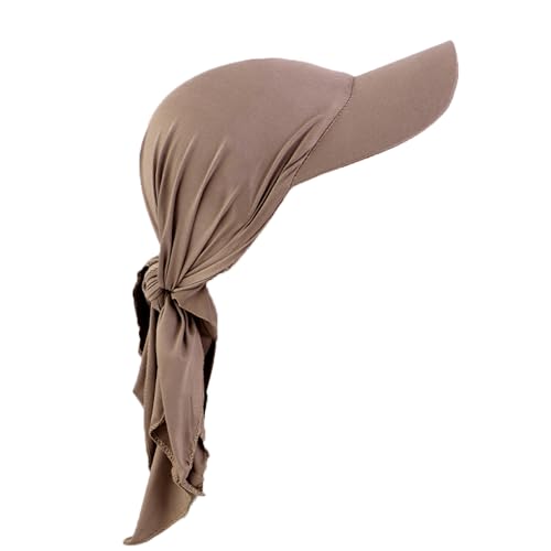 Pluto & Fox Damen Mütze Kopftuch mit Schirm Turban Gebundener Rücken Baseballkappen für Sonne (DE/NL/SE/PL, Alphanumerisch, Einheitsgröße, Khaki)