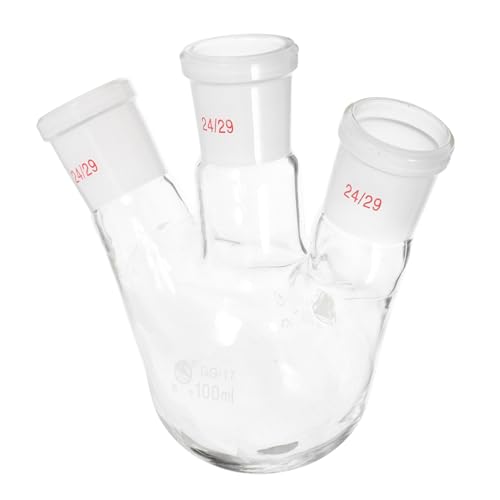 JECOMPRIS 1stk Drei Flaschen Siedekolben Labor Destillationsapparat Erlenmeyer-kolben Dreihalskolben Laborflaschen Dreihals-rundkolben Laborkochkolben Borosilikatkolben Destillierkolben Glas