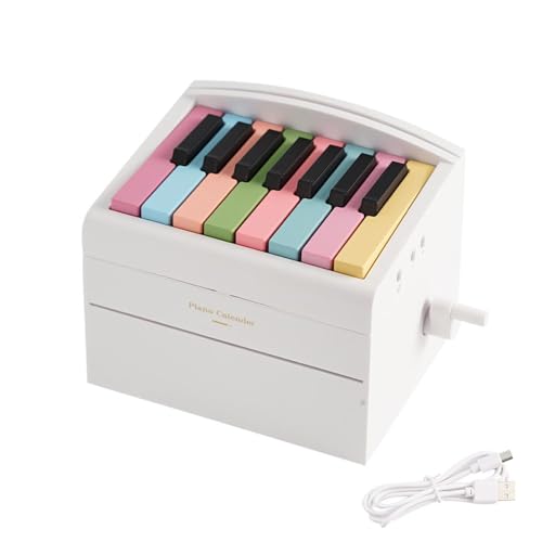 Klavierkalender 2025 Tischkalender Spielbarer Mini Klavierkalender mit 52 Notenpartituren in 27 Musikkalenderkarten 3D Memo Pad Kreativer Zeitmesser Kalender Weihnachten und Geburtstagsgeschenk für TS