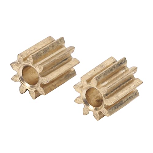 2 Stück Motorritzel, Mini Motor Zahnrad Mechanisches Zahnrad Ersatzteil Zahnradritzel Antriebsrad Messing Ersatz für Duplo Intelli Lok Modul 0,4 9 Zähne duplo lok ritzel,duplo eisenbahn ritzel,ritzel