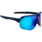 SWISSEYE Leisure Sportbrille (100% UVA-, UVB- und UVC-Schutz, gummierter Nasenbereich und Bügelenden, splitterfreies Material TR90, inkl. Etui & Mikrofaserbeutel), dark blue matt/grey