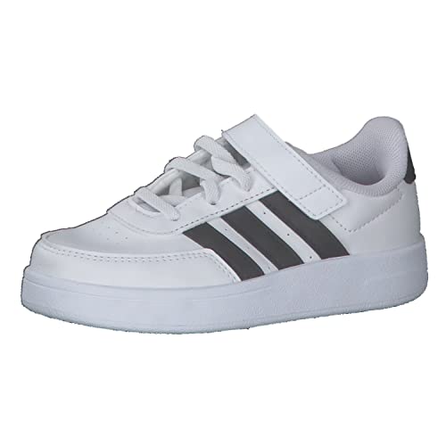 adidas Breaknet Lifestyle Court Elastic Lace and Top Strap Shoes Sneaker, FTWR White/core Black/core Black, 35 EU