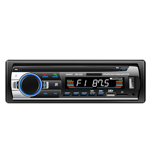 Autoradio mit Bluetooth 5.0, FM/AM 1 DIN Mit Freisprecheinrichtung und USB-Ladeanschluss, MP3-Player/2 USB/AUX/SD, FM-Stereo-Sound,Fernbedienung, LCD-Display, iOS & Android