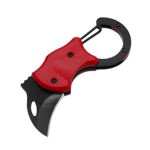Tasche für Männer. Cooler Karabiner-Boxschneider mit 1,34 Edelstahl-Mini-Klapp-EDC-Gadgets für den täglichen Gebrauch. Tolles Geschenk für Männer. Bastelmesser Modellbau (Red, A)