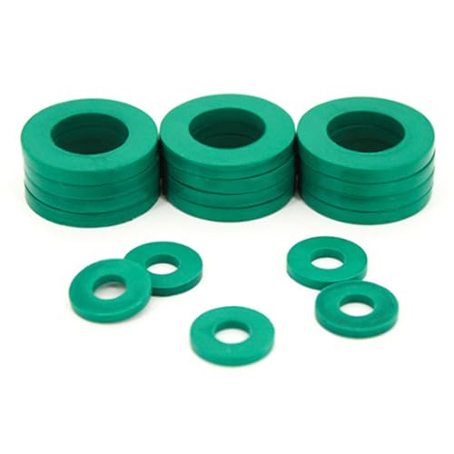 YUAEB biao Boutique Shop UK 100 pcs oder 125pcs Grüne Fluor-Gummidichtungen hoher temperaturfestem Stoßdämpferscheiben M2-M16 Schraubenversiegelungen für den industriellen und Automobilgebrauch