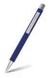 Online Kugelschreiber Soft Metal, Druckkugelschreiber aus Aluminium, auswechselbare Großraum-Mine, Schreibfarbe blau, dokumentenecht, Classic Blue mit Softtouch Feeling, Metallclip