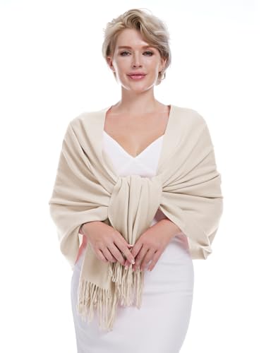 DiaryLook Kaschmir Schal Damen Winter Warm abendkleid Pashmina Schals tücher für Frauen Blanket Scarf Beige