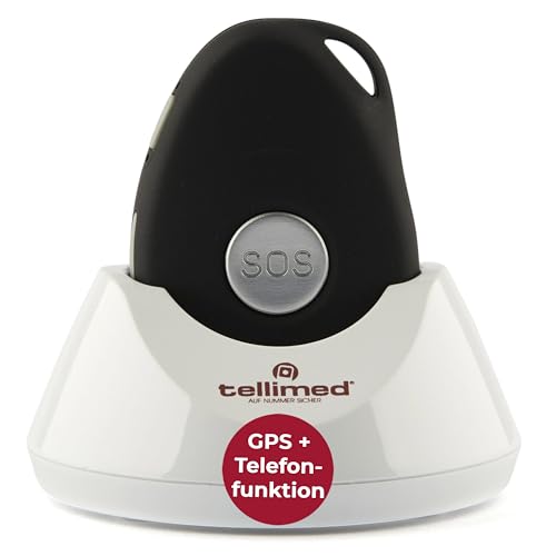 tellimed Mobile GPS Tracker Senioren mit Ortung, Telefonfunktion, Sturzerkennung & SOS Notrufknopf für Senioren, Erwachsene & Kinder - GPS Tracker ohne ABO mit SIM Slot