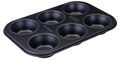 Zenker Perfect Black 6er Muffinform aus Stahlblech – zweifache Antihaftbeschichtung, Hitzebeständig bis 230°C, Ideal für köstliche Muffins - Made in Germany