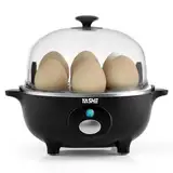 YASHE Eierkocher, 360W Kompakter Egg Cooker Multifunktional, 7 Eier leicht zu Pellen, Weich, Mittel, Hart Gekocht, Eierbecher, Omelett-maker, Dampfgarer, Signalton, Kontrollleuchte, BPA-frei