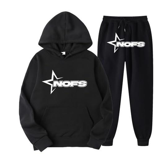 Generisch NOFS Jogginganzug Streetwear Tracksuit für Herren NOFS Trainingsanzug Buchstaben Druck Lose Hoodies und Jogginghosen Y2K Tracksuit Essentials Unisex Pullover Tech Fleece Anzug