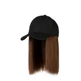 MYLH Baseballkappe Damen Perücke Langes Haar Baseballmütze Schirmmütze mit Haaren Perücken Sommerhut Verstellbare Kappen Sport Caps Atmungsaktiv Sonnenmütze Snapback UV-Schutz Sonnenhüte Reisehut