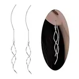 Ohrringe Silber 925 Hängend, Damen Lange Damenohrringe Hänge, Silver Earrings for Women, Mädchen Ohrhänger, Silberne Handmade Ohrring