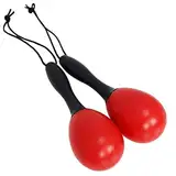 A-Star kleines Eier-Maraca-Paar aus Kunststoff – 12 cm Shaker-Rassel, Percussion-Rhythmusinstrument – Rot